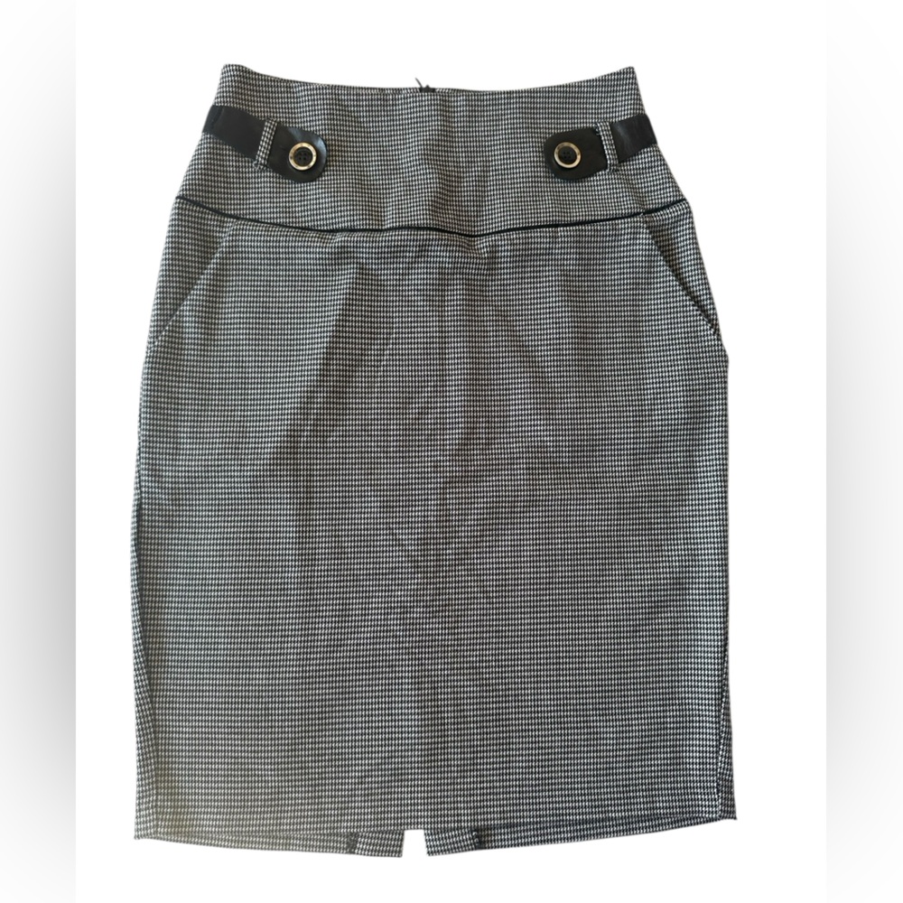 Retro Three Hearts Women's Retro Houndstooth Plaid Pencil Skirt
